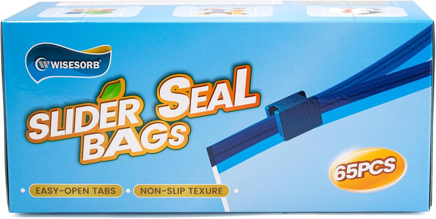 7.7x8.1 in Gallon Food Storage Slider Bags(65 pieces/box)