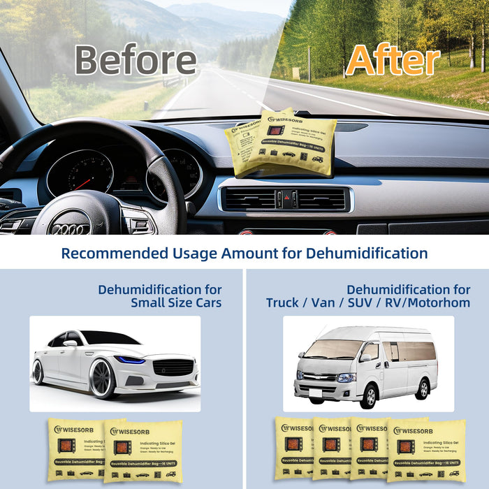 500g Reusable Silica Gel Car Dehumidifier Bags