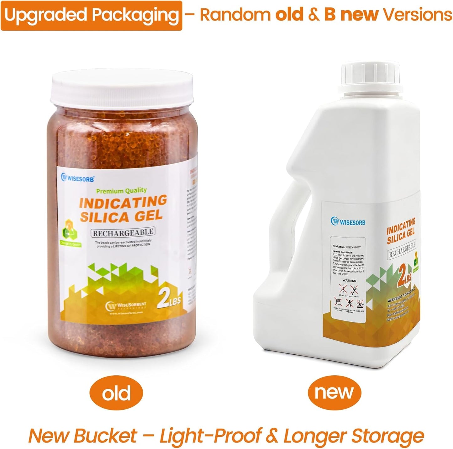 Wisesorb Silica Gel Indicating Beads 900g – Orange to Dark Green, Reusable Desiccant