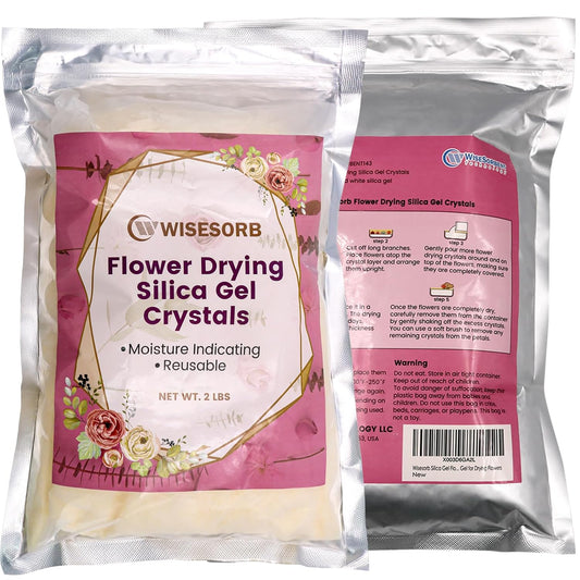 Wisesorb Silica Gel for Flower Drying – 900 g Fine Crystals, Colour Indicator, Reusable