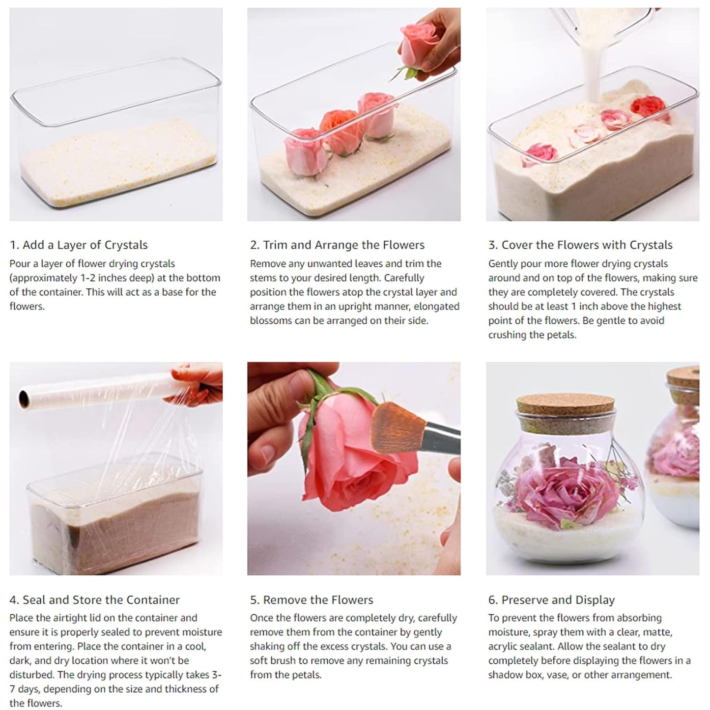 Wisesorb Silica Gel for Flower Drying – 900 g Fine Crystals, Colour Indicator, Reusable