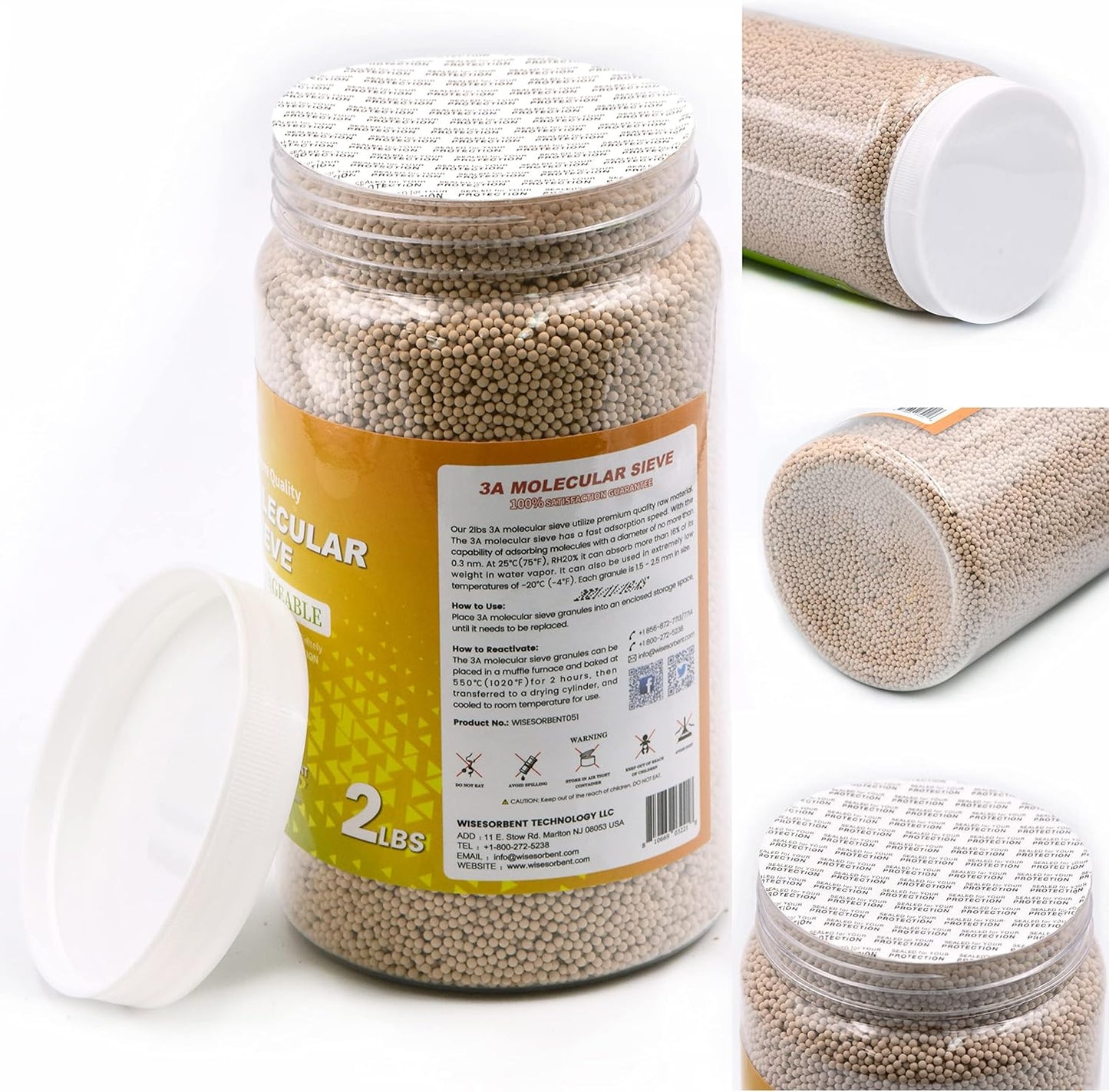 Wisesorb 3A Molecular Sieve Desiccant 900 g – Reusable, High-Precision Moisture Absorber
