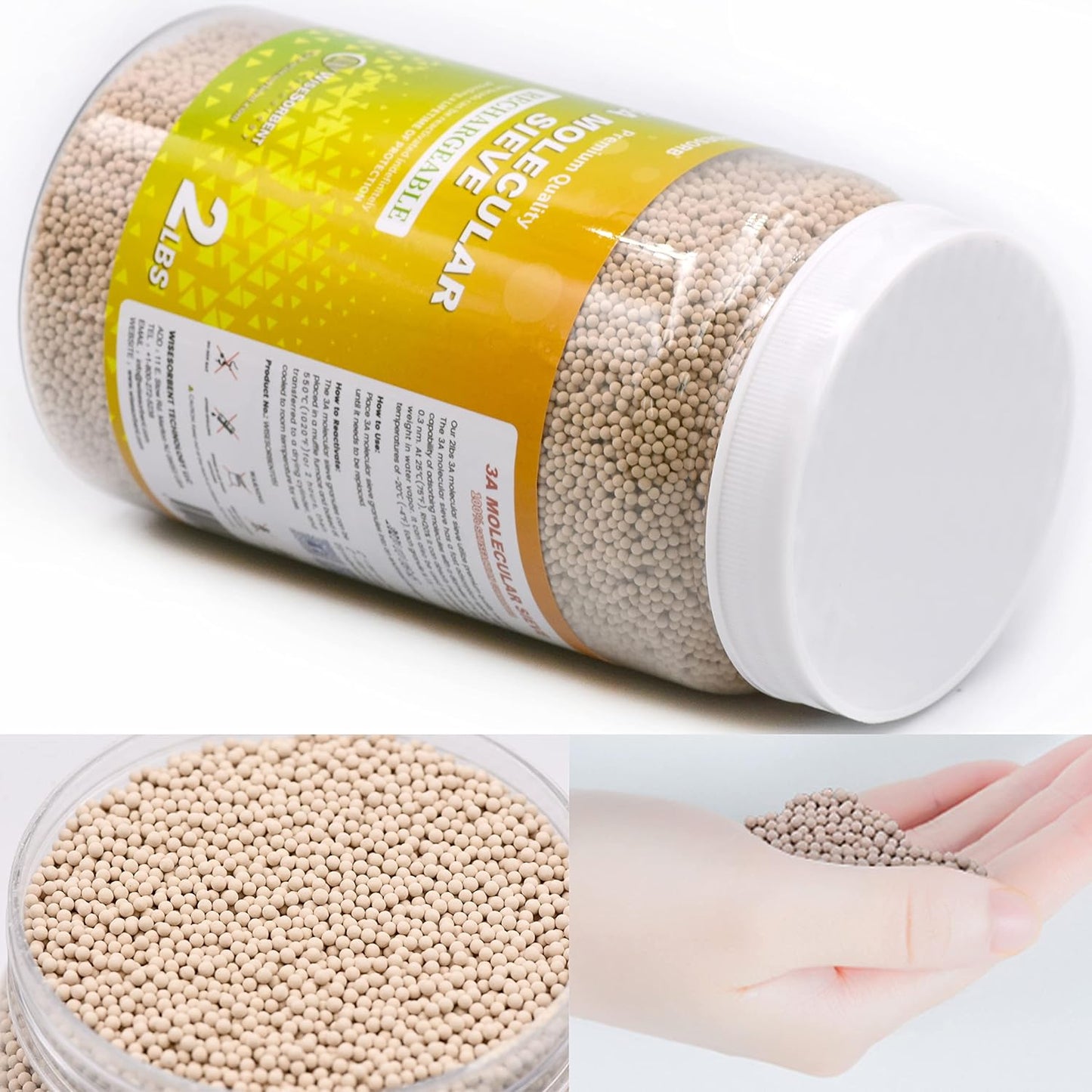 Wisesorb 3A Molecular Sieve Desiccant 900 g – Reusable, High-Precision Moisture Absorber