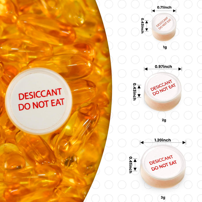 Food-Safe Roll-Edge Design Silica Gel Drying Capsules （Indicating Silica Gel）